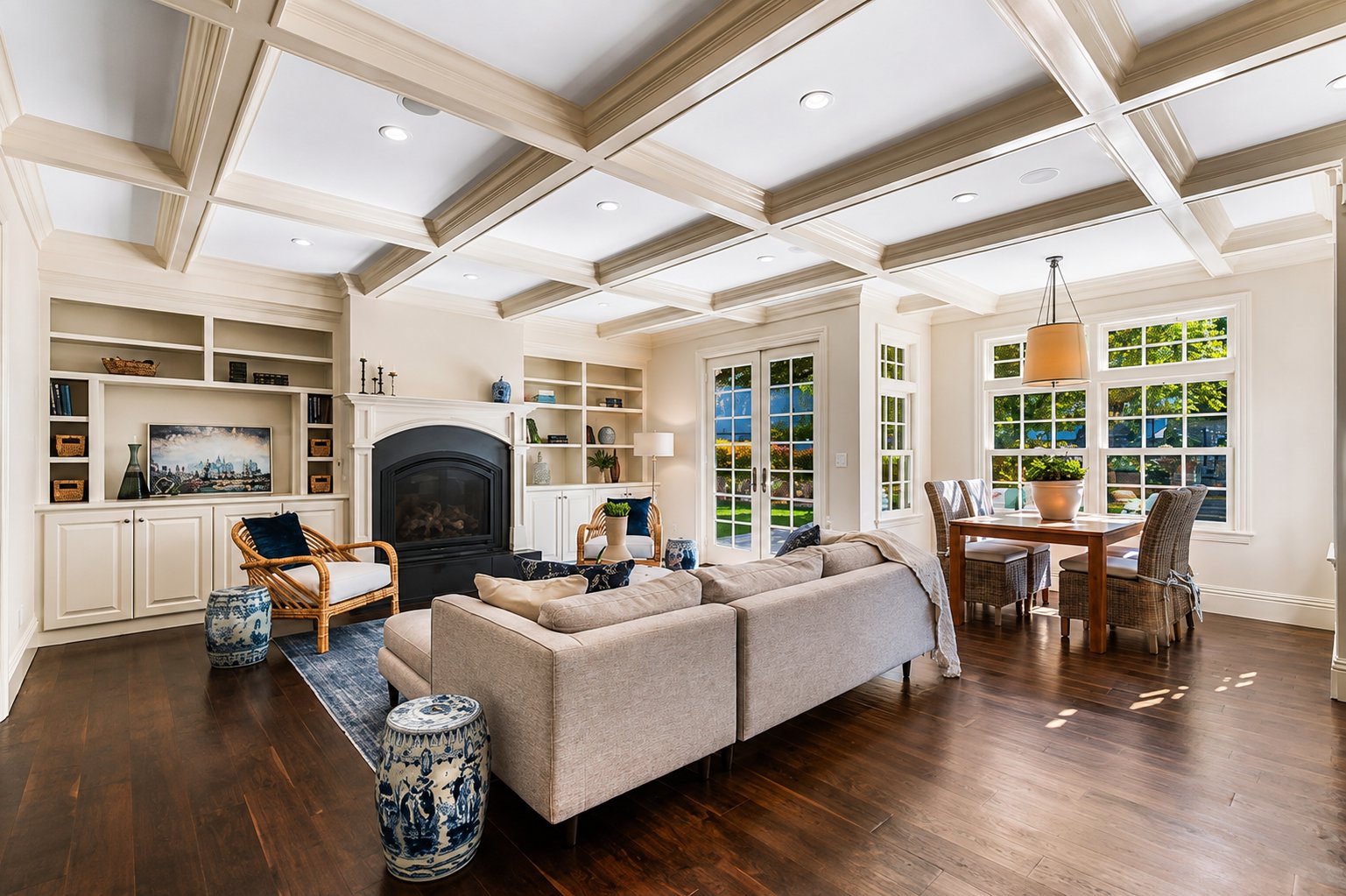 Sparkling clean living room on the SF Peninsula