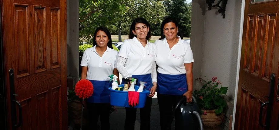 American House Cleaning maid service team ready for a home visit