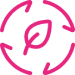 A pink circle with the letter p in it.