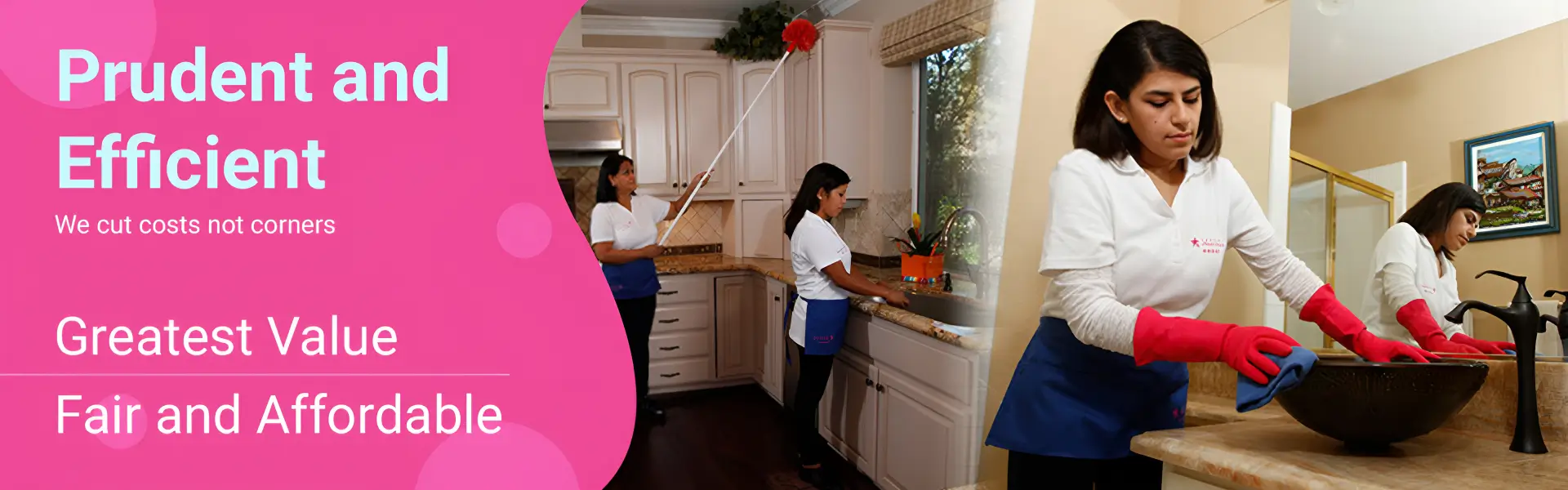 Two women in a kitchen cleaning the counter.